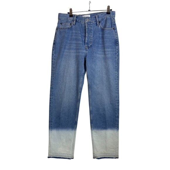 Rails The Atwater Slouchy Women's 27 Straight Jeans Dip Dye Blue/White Denim - Picture 1 of 10